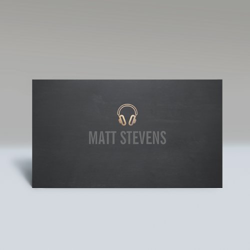 Cool DJ Gold Headphones Black Music Business Card