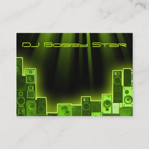 Customizable cool dj green laser business card