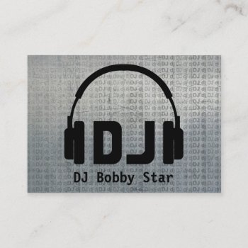 Cool Dj Headphone Logo Metalic Business Card by johan555 at Zazzle