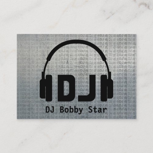 Cool dj headphone logo metalic business card