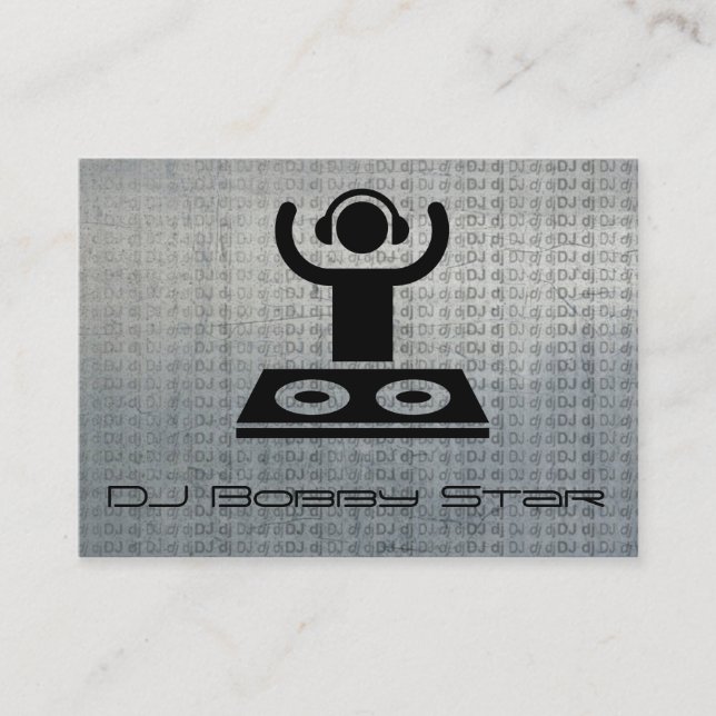 Cool dj logo metalic business card (Front)