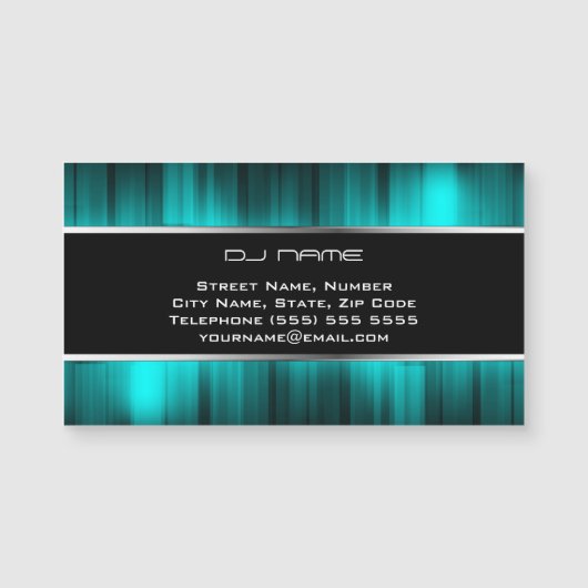 Cool DJ Magnetic Business Card (Front)