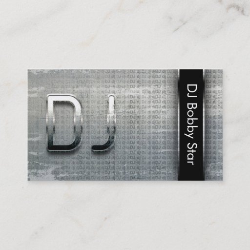 Customizable Cool dj metalic business card