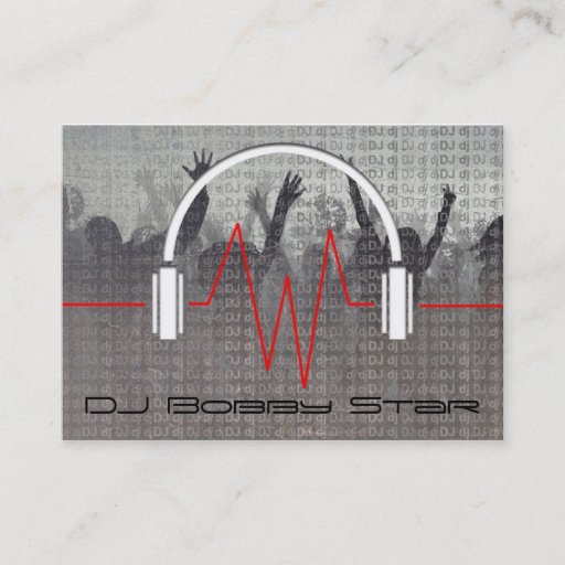 Customizable Cool dj metalic business card