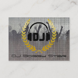 Cool dj metalic business card with logo.