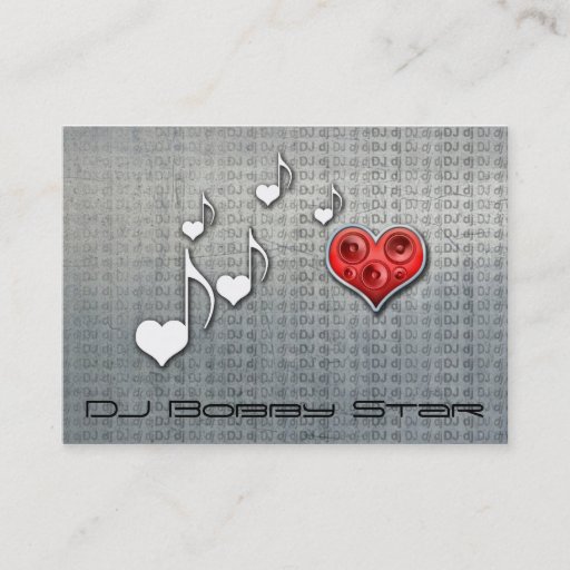 Customizable Cool dj metalic love music business card
