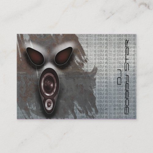 Cool dj metalic scream business card