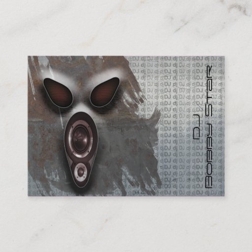 Customizable Cool dj metalic scream business card