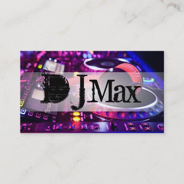 Cool DJ Music Entertainment Business Card (Front)