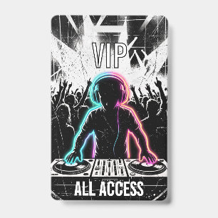 Cool DJ Party Badge Music Event Name Tag