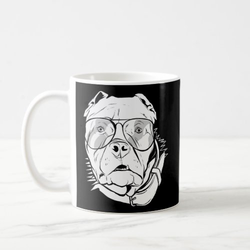 Cool DJ pit bull with sunglasses and headphones  Coffee Mug