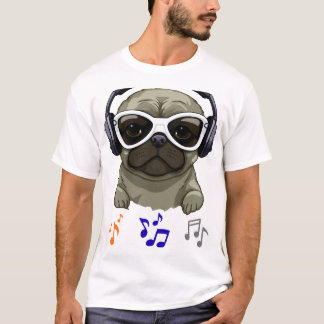Cool DJ Pug: Casual Men's Style Inspo T-Shirt