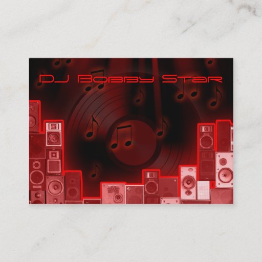 Customizable cool dj red laser business card