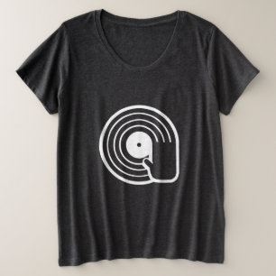 Cool DJ T Shirt Black Vinyl Record Album Spinning