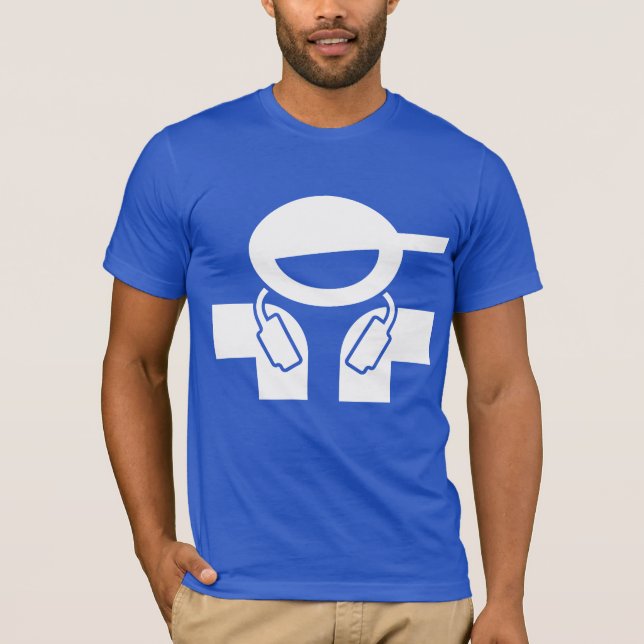 Cool DJ t-shirt - Disc Jockey with music headphone (Front)