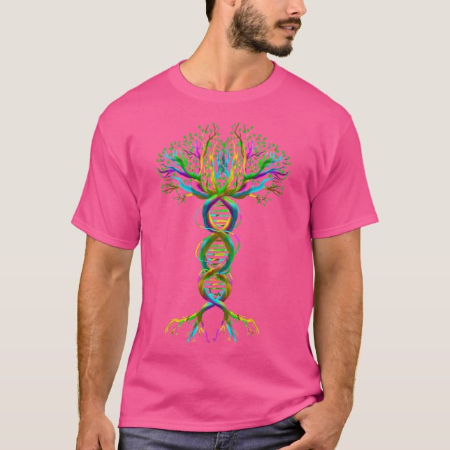 Cool DNA Tree  Funny Plant Genealogy Student T-Shirt (Front)