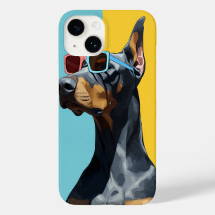 Cool Doberman with sunglasses Case-Mate iPhone 14 Case