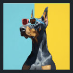 Cool Doberman with sunglasses Photo Print<br><div class="desc">This playful drawing features a Doberman dog rocking a pair of cool sunglasses with confidence and charm. The artwork captures the breed’s lively personality with a fun,  modern twist. Perfect for dog lovers,  pet owners,  or anyone who enjoys quirky and stylish animal art.</div>