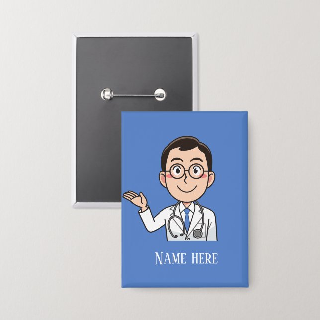 Cool Doctor add name Button (Front/Back)