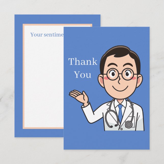 cool Doctor add sentiment Thank You Card (Front/Back)
