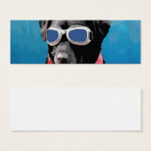 Cool Dog Black Lab Red Bandana Blue Goggles (Front & Back)