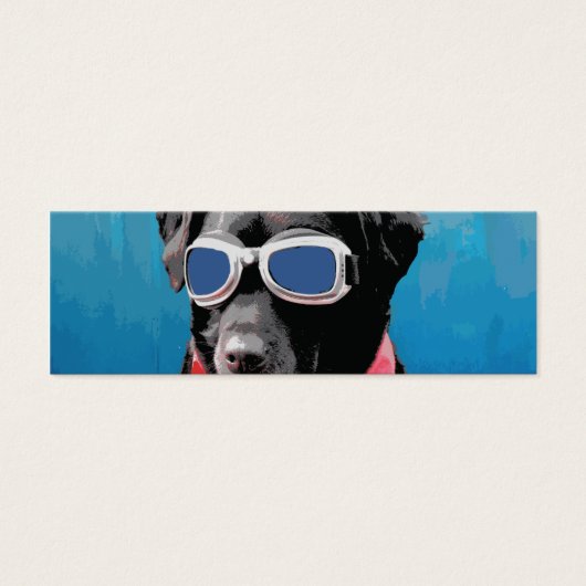 Cool Dog Black Lab Red Bandana Blue Goggles (Front)