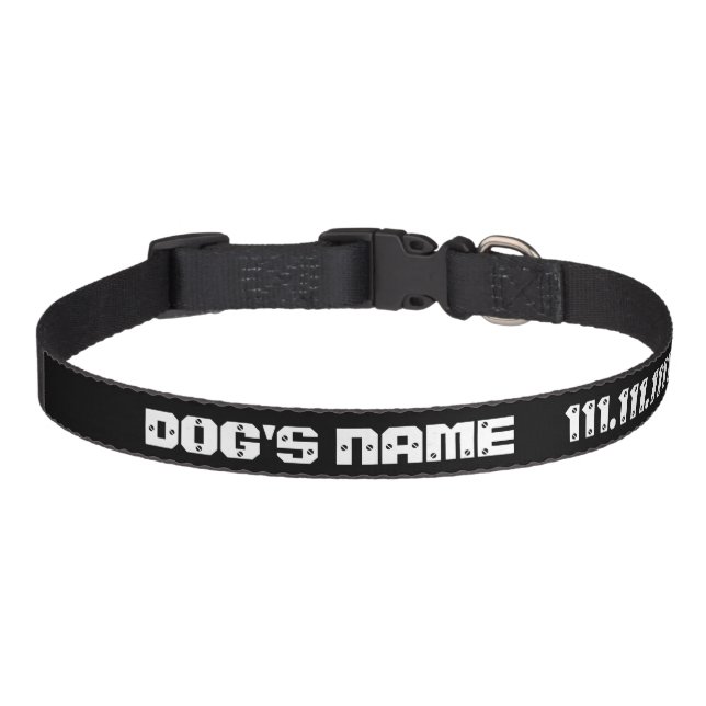 Cool Dog Collar With Custom Name Contact Number (Front)