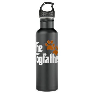 Cool Dog Dad Dog Father The DogFather Stainless Steel Water Bottle