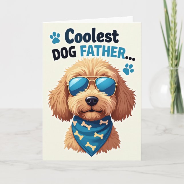 Cool Dog Father Aviator Shades Card (Front)