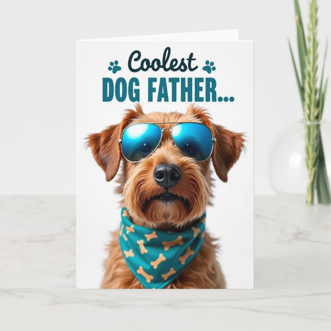 Cool Dog Fathers Day Aviator Card (Front)