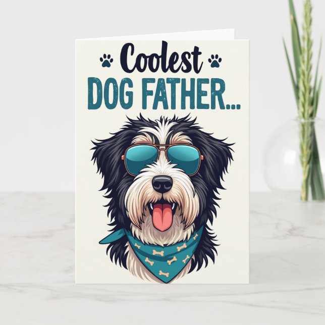 Cool Dog Fathers Day Graphic Card (Front)