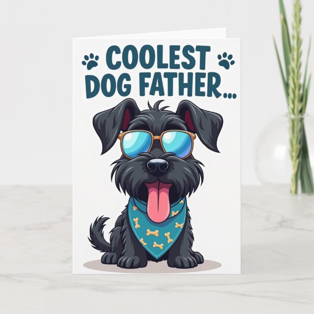 Cool Dog Fathers Day Greeting Card (Front)