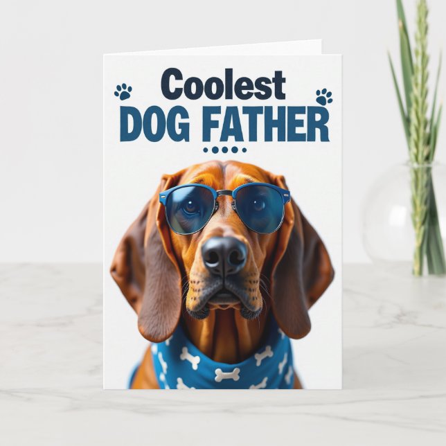 Cool Dog Fathers Day Photo Card (Front)