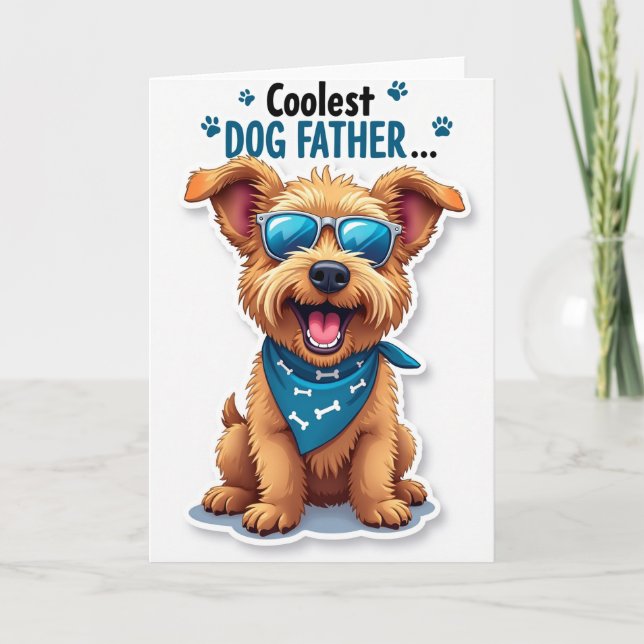 Cool Dog Fathers Day Wish Card (Front)