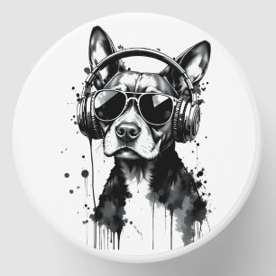 Cool Dog headphones Cute Pets Black and white ink Mini Candle Favors