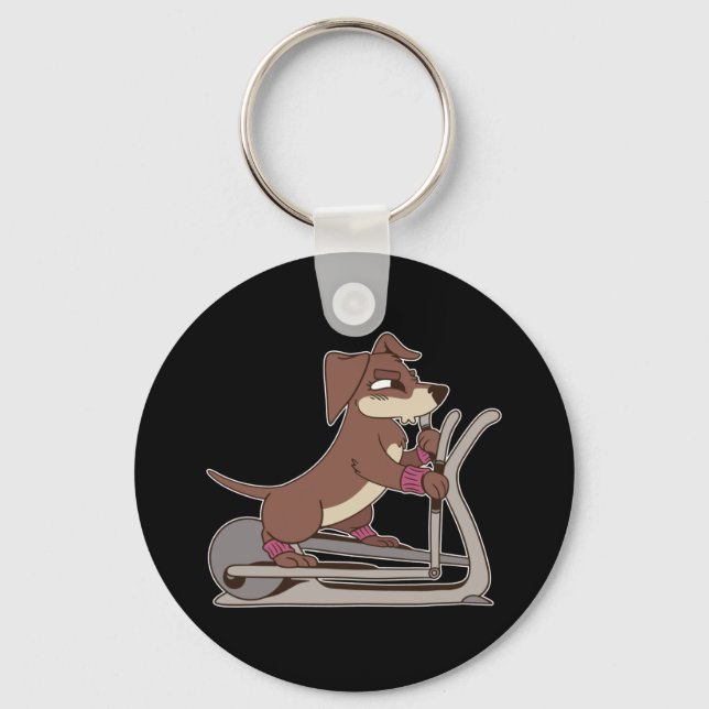 Cool Dog Loves Workout Keychain (Front)