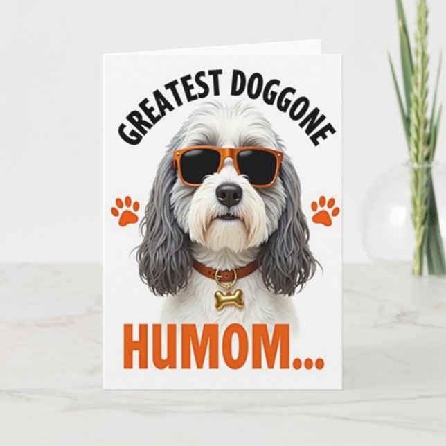 Cool Dog Mom Illustration Card (Front)