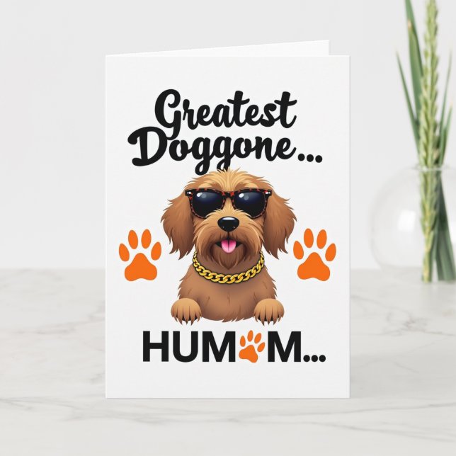 Cool Dog Mothers Day Illustration Card (Front)