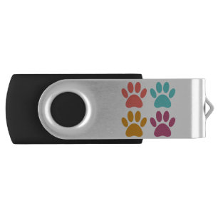 Cool Dog Paw Prints Flash Drive