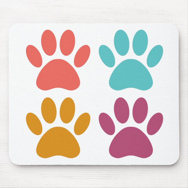 Cool Dog Paw Prints Mouse Pad (Front)