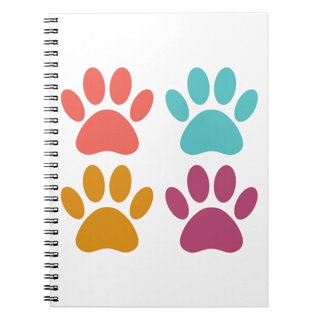 Cool Dog Paw Prints Notebook (Front)