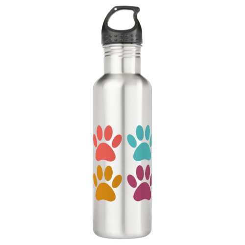 Cool Dog Paw Prints Stainless Steel Water Bottle