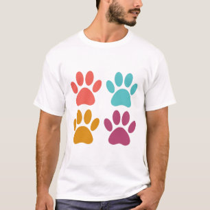 Cool Dog Paw Prints T-Shirt