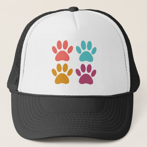 Cool Dog Paw Prints Trucker Hat