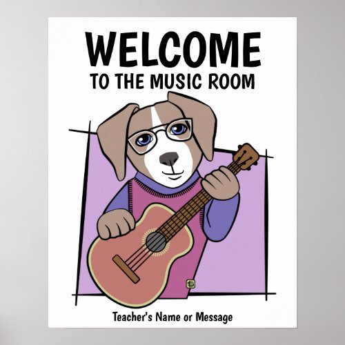 Cool Dog Playing Guitar Poster