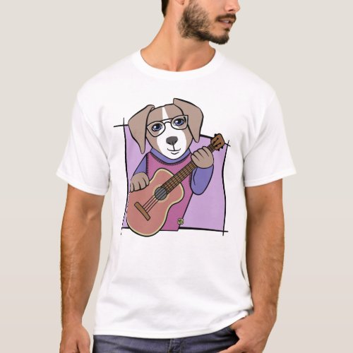 Cool Dog Playing Guitar T_Shirt