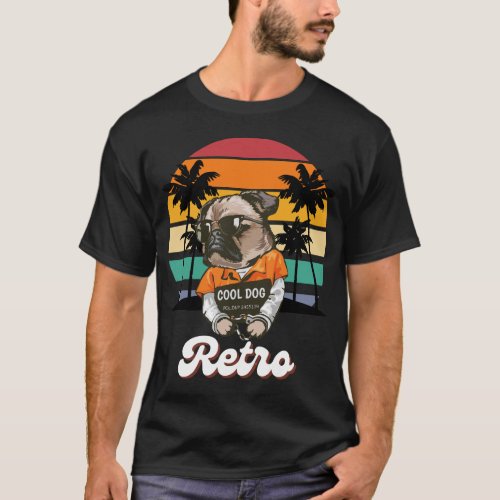 Cool Dog  Retro T_Shirt