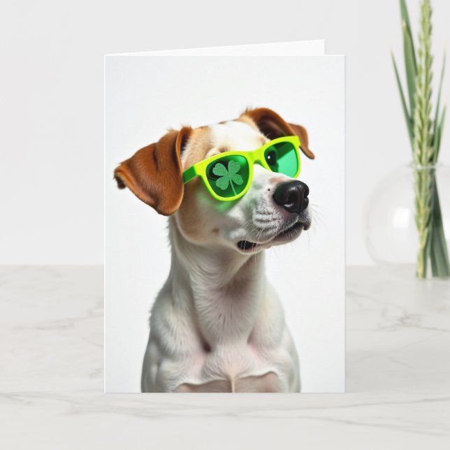 Cool Dog Shamrock Card (Front)