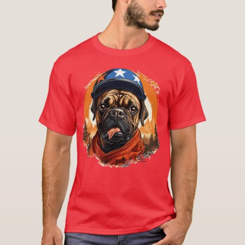 Cool Dog Shirt 4th of July USA American Flag tee 