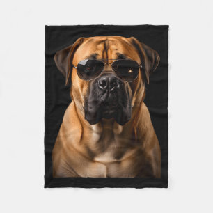 Cool Dog Sungles Bullmastiff Funny Look  Fleece Blanket